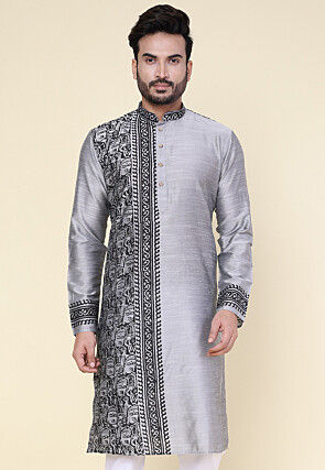 Buy Latest Indian Grey Kurta for Men Online | Utsav Fashion