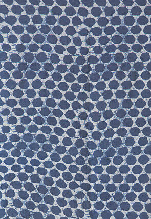 Block Printed Chiffon Dupatta in Indigo Blue