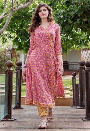 Block printed shop cotton kurtis