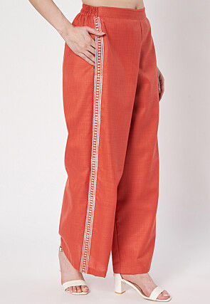 Block Printed Cotton Co Ord Set in Orange