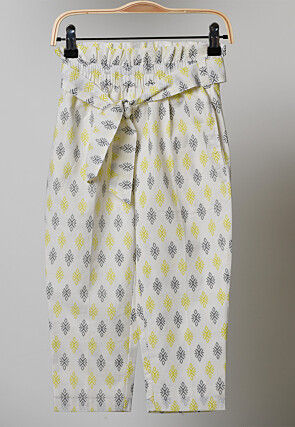 Block Printed Cotton Co Ord Set in White