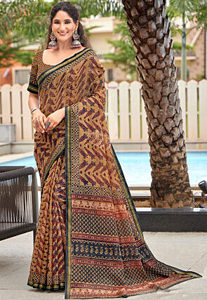 Block print saree online clearance