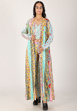 Block Printed Pure Cotton Co Ord Set in Multicolor