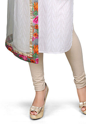 Patch Border Net Dupatta in Grey