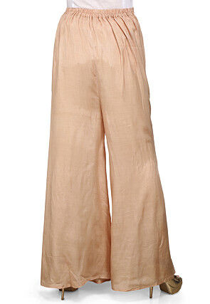 Plain Shantoon Palazzo in Beige