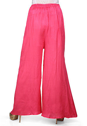 Plain Shantoon Palazzo in Pink