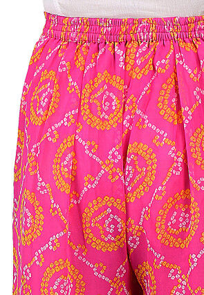 Bandhej Printed Georgette Palazzo in Fuchsia