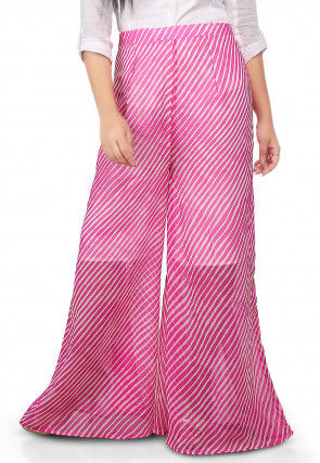Lehariya Printed Georgette Palazzo in Pink