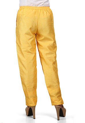 Plain Art Dupion Silk Trouser in Yellow