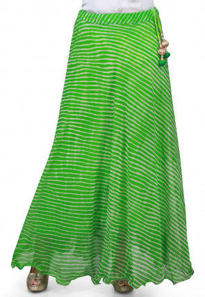 Lehariya Georgette Long Skirt in Green