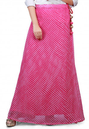 Lehariya Georgette Long Skirt in Pink