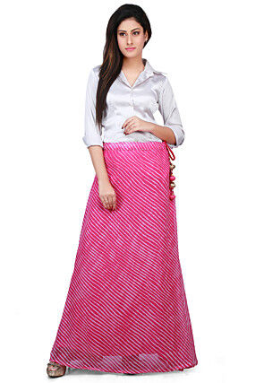 Lehariya Georgette Long Skirt in Pink
