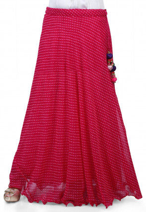 Lehariya Georgette Long Skirt in Pink
