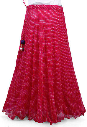 Lehariya Georgette Long Skirt in Pink