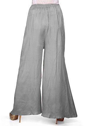 Plain Shantoon Palazzo in Grey