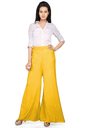 Plain Shantoon Palazzo in Yellow