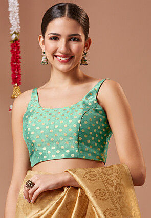 Brocade Blouse in Sea Green