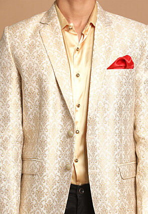Brocade Blazer in Cream