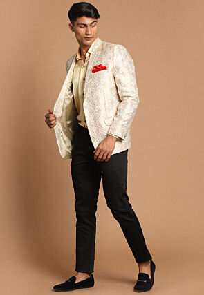 Brocade Blazer in Cream