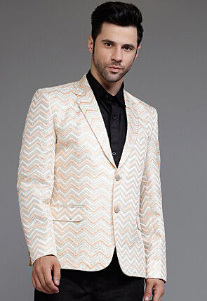 Brocade Blazer in Cream