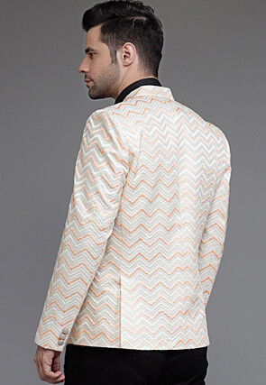 Brocade Blazer in Cream