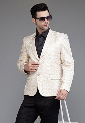 Brocade Blazer in Cream