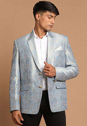 Brocade Blazer in Grey