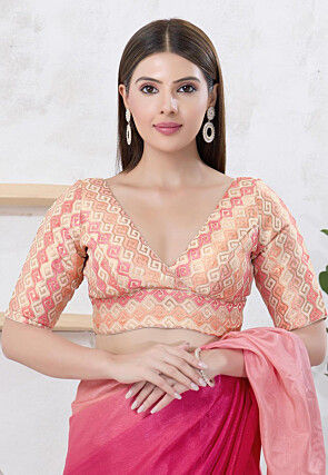 Brocade Blouse in Beige