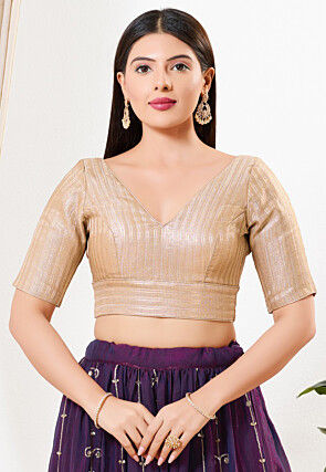 Brocade Blouse in Beige