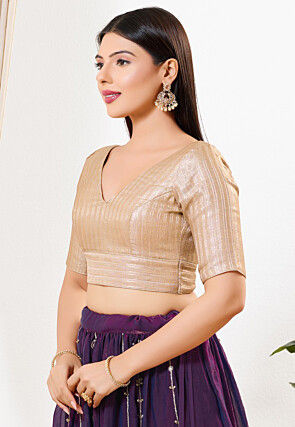 Brocade Blouse in Beige