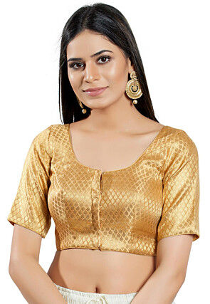 Brocade Blouse in Beige