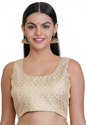 Brocade Blouse in Beige
