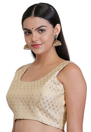 Brocade Blouse in Beige