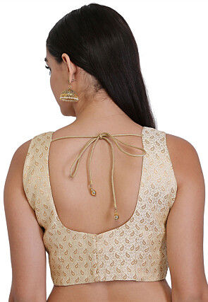 Brocade Blouse in Beige