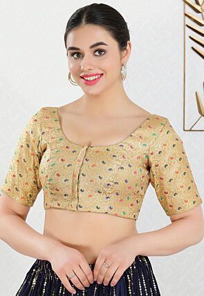 Brocade Blouse in Beige