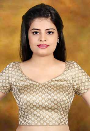 Brocade Blouse in Beige