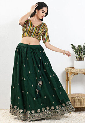 Brocade Blouse in Green and Multicolor