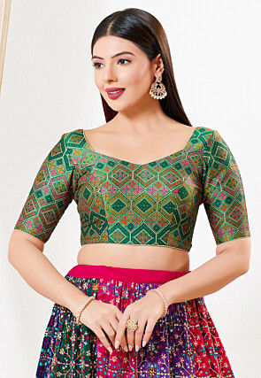 Brocade Blouse in Green