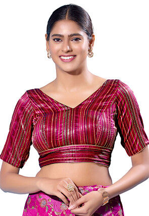 Brocade Blouse in Magenta