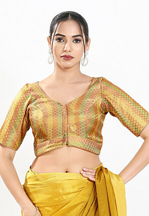 Brocade Blouse in Mustard