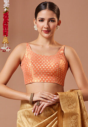 Brocade Blouse in Peach
