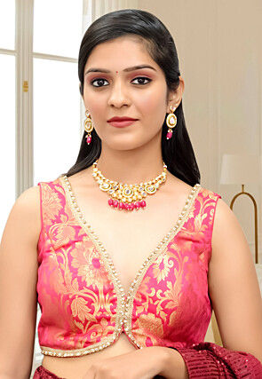 Brocade Blouse in Pink