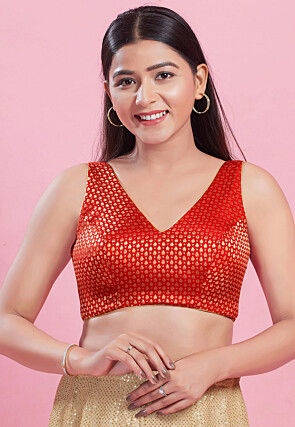 Red designer blouse online new arrivals