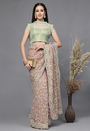 Brocade Sheer Blouse in Sea Green