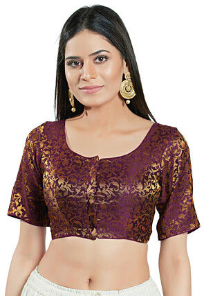 Brocade Blouse in Wine