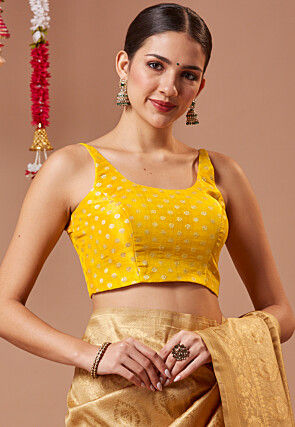 Brocade Blouse in Yellow