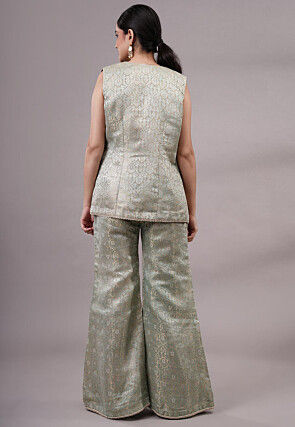 Brocade Co Ord Set in Pastel Green