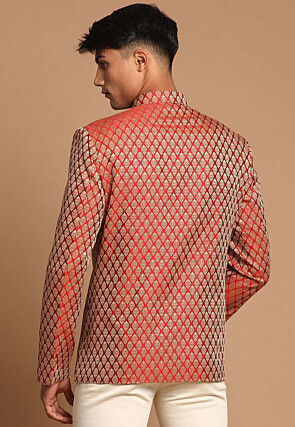 Brocade Jodhpuri Jacket in Maroon