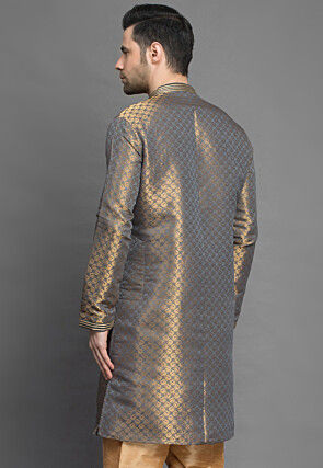 Brocade Kurta in Grey