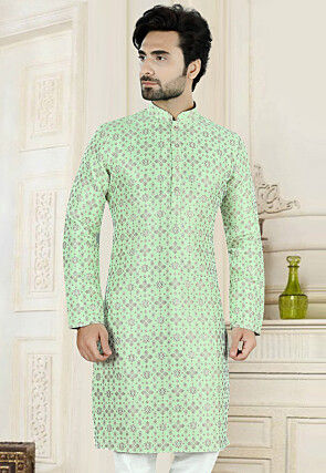 Brocade Kurta in Light Green